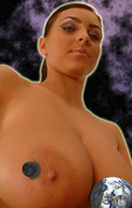 breasts collage earth giga space large_breasts liquidz destruction planet moon looking_down point_of_view stars