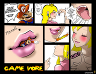 drawing vore manga mario princess_peach shrunken_men swallowed umbrage00