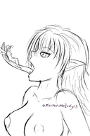 breasts vore fairy fangs aria sketching tongue_slide