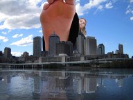 collage city mega soles unknown_artist looking_at_viewer giantess_feet water_front