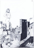drawing giantess crush nude vore monochrome destruction barefoot marcos_snowbell village cruel people massacre
