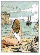 drawing giantess comic color beach ocean story gullivera ships milo_manara