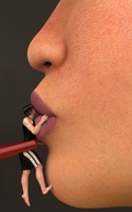 vore dinner lips asian table headphones shrunken_man chopsticks sushi azn digital_render