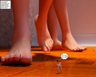 giantess jessica alien soles victoria story shrunken_people jessi_and_vicky under_foot tiny_mk digital_render