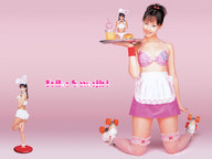 giantess collage asian fishnets shrunken_woman erika_sawajiri bunny_girl waitress