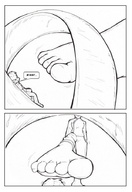drawing giantess monochrome barefoot soles domination insole in_shoe tenten shrunken_men entrapment under_foot tentens_insole naruto_(series)