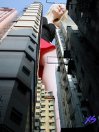 giantess collage mega blonde skirt point_of_view xs