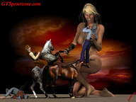 giantess nude handheld sunset horses guns defeated cowboys digital_render