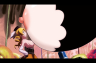 breasts giantess size_difference blonde topless charlotte puella_magi_madoka_magica tomoe_mami breast_press magical_girl