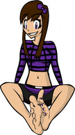drawing giantess color barefoot sitting entrapment pinned shrunken_person pedicure between_feet between_soles