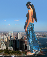 collage city mega barefoot topless unknown_artist skyscrapers harbor side_view mexican