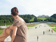 giantess collage unknown_artist sitting shrunken_people fountain behind_view monument