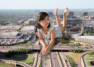 giantess collage city destruction barefoot traffic buildings helicopter brunette freeway potyzeff looking_at_tiny