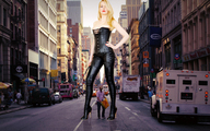 giantess collage city blonde buildings boots unknown_artist streets vehicles leather dominatrix whip