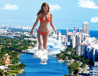 giantess collage city swimsuit wonderslug looking_down waves boats splashing wading water_way nathalia_ramos