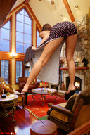 giantess collage butt high_heels brunette legs bending_over platforms indoors living_room castor_troy