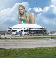 giantess collage blonde helicopter wonderslug adrianna_daniels examine squating_down sports_stadium holding_vehicle