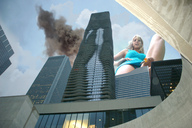 giantess collage city blonde destruction helicopter low_angle wonderslug fire looking_down skyscrapers smoke point_of_view adrianna_daniels raised_foot