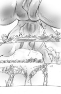 breasts giantess nude pussy city comic mamabliss monochrome bondage shrunken_people escape shipwreck transported