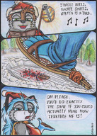drawing giantess crush furry color blue_hair christmas sandals cerberus