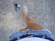 feet shrunken_men sandals legs looking_down looking_up giantess_feet downward_angle possible_crush