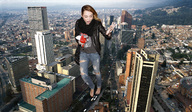 giantess collage city barefoot celebrity looking_down skyscraper streets vehicles docop miley_cyrus rooftop_view
