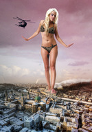 giantess crush collage city mega blonde swimsuit destruction barefoot helicopter foot_crush eva tattoo bobbob winzling leopard_print