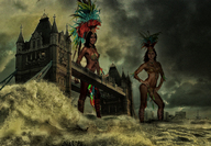 giantess collage bridge destruction london storm giantesses looking_at_viewer tower_bridge mayans