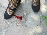 crush collage shoes blood fishnets cruel shrunken_person hanna_red