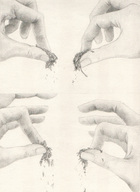 drawing crush monochrome handheld finger tank cruel pencil_drawing bendysky pinch