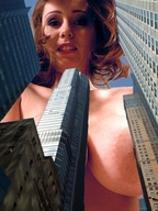 collage city mega large_breasts low_angle looking_down skyscrapers looking_up point_of_view looking_at_viewer