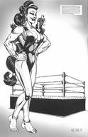 giantess comic monochrome shrunken_men garganta referee boxing_ring