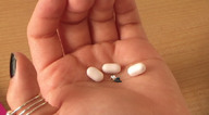 vore handheld cleavage shrunken_men palm unaware giantess_katelyn entrapment advertisement screen_capture between_fingers manicure thumb_ring mistaken_for_a_mint mints
