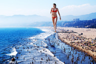 bikini giantess collage swimsuit beach barefoot ocean wonderslug sand hana_nitsche santa_monica
