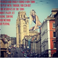 giantess collage blonde destruction buildings story unknown_artist jets city_street overturned_car