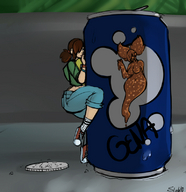 drawing color shrunken_woman sheela gena quarter soda_can