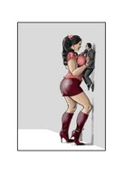 drawing size_difference color domination boots shrunken_men amazon entrapment pinned pressed biggals