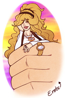 drawing color handheld shrunken_woman sheela rings looking_at_viewer