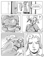 growth nude comic monochrome multiple_giantesses indoors
