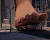 breasts giantess crush city barefoot blood vehicles jessi_and_vicky under_foot jessi tiny_mk chapter_7 digital_render