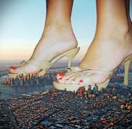 collage feet city high_heels sandals skyscraper under_foot pedicure giantess_feet