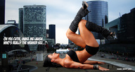 giantess collage city high_heels buildings leggings muscles shrunken_people city_square outside_mall working_out samantha_baker wiouag1