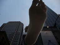 giantess collage city barefoot buildings soles low_angle unknown_artist dark looking_down night foot_pov point_of_view looking_at_viewer imminent_crush