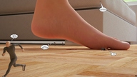 crush feet barefoot blood shrunken_men under_foot darkangle989 tiny_mk angles_playground digital_render