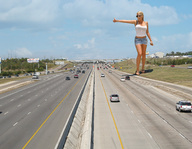 giantess blonde traffic wonderslug freeway flip_flops hitchhiker gisele