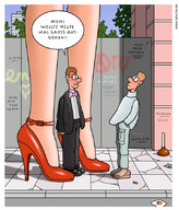 giantess comic color clothed small_men high_heels german