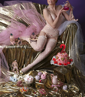 giantess collage nude shrunken_men lingerie shrunken_woman perfume desserts