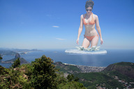 giantess collage city swimsuit beach ocean helicopter wonderslug waves ships kate_beckinsale wading looking_at_city distant_view rio_de_janeiro
