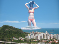 giantess collage city swimsuit beach ocean helicopter wonderslug waves mountains ships kate_beckinsale wading looking_at_city rio_de_janeiro