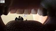 vore tongue teeth handheld saliva shrunken_men inside_view between_fingers licking_lips dialogue darkangle989 tiny_mk angles_playground looking_at_tiny digital_render